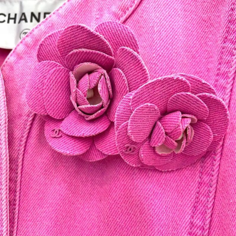 Chanel Chanel Pink Cotton Women's Jacket 0089 Size S / US 4 / IT 40 - 6 Thumbnail
