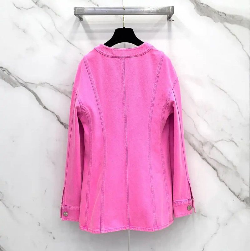Chanel Chanel Pink Cotton Women's Jacket 0089 Size S / US 4 / IT 40 - 2 Thumbnail