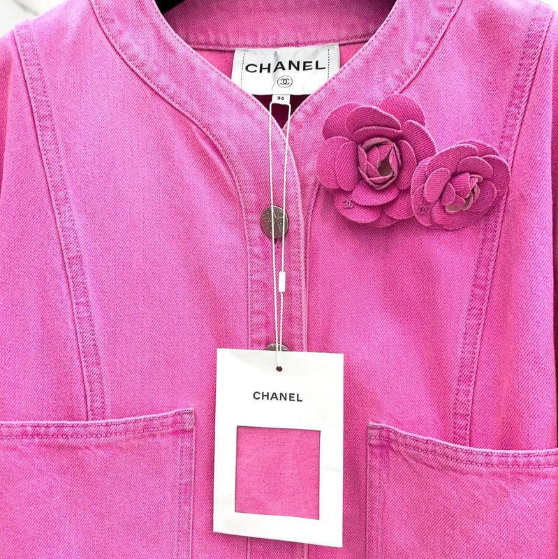 Chanel Chanel Pink Cotton Women's Jacket 0089 Size S / US 4 / IT 40 - 7 Thumbnail