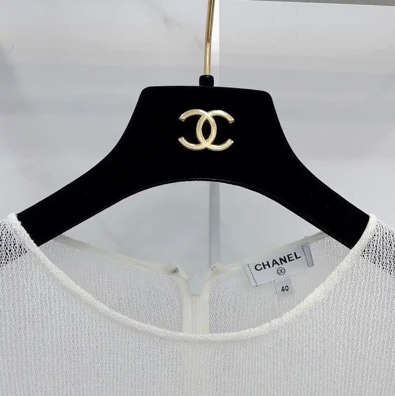 Chanel Chanel Long Sleeve White Cotton Dress 0089 Size L / US 10 / IT 46 - 7 Thumbnail