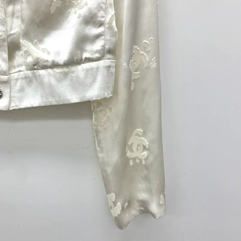 Chanel Chanel Beig Silk Women's Jacket 0089 Size XXS / US 00 / IT 34 - 4 Thumbnail