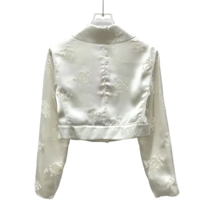Chanel Chanel Beig Silk Women's Jacket 0089 Size XXS / US 00 / IT 34 - 2 Thumbnail