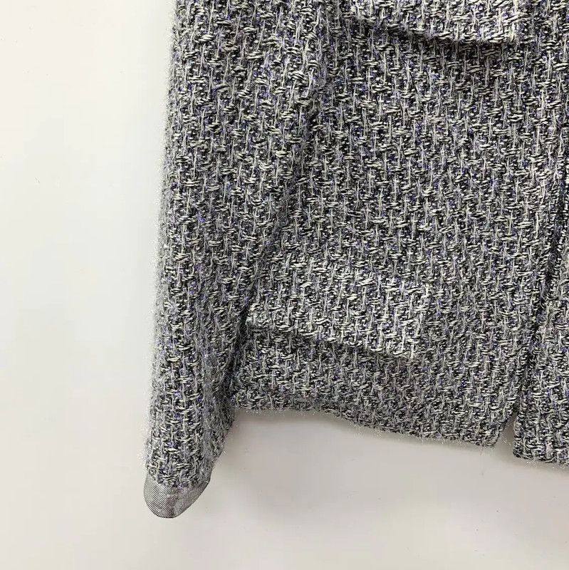 Chanel Chanel Silver Silk Women's Jacket 0089 Size S / US 4 / IT 40 - 4 Thumbnail