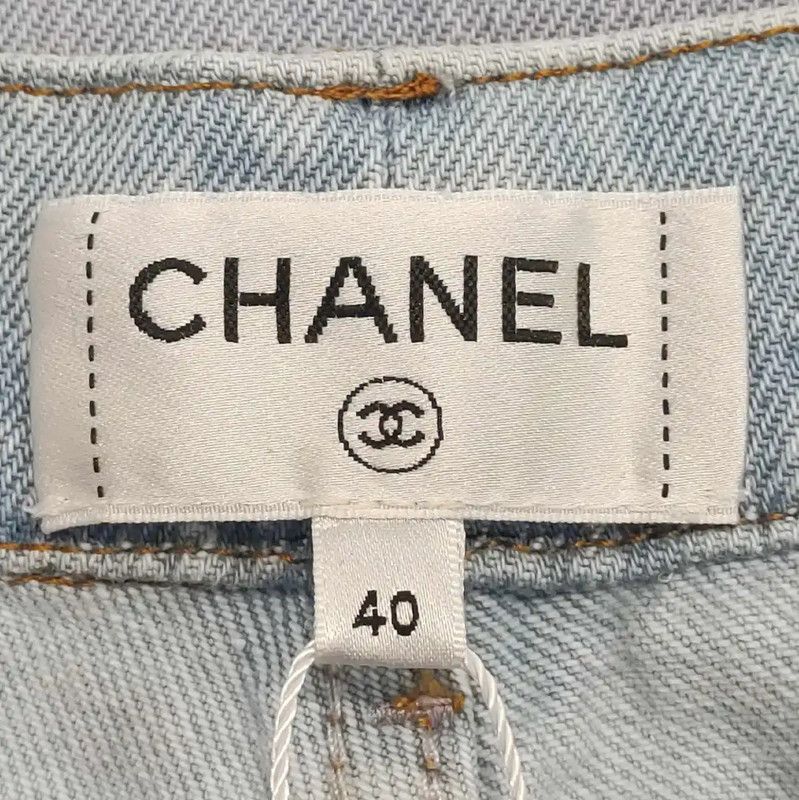 Chanel Chanel Color-Blocked Cotton Women's Jeans 0089 Size 23" - 5 Thumbnail