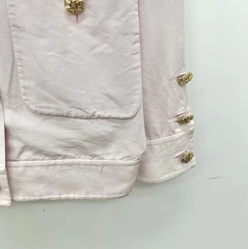 Chanel Chanel Pink Cotton Women's Jacket 0089 Size XXS / US 00 / IT 34 - 4 Thumbnail