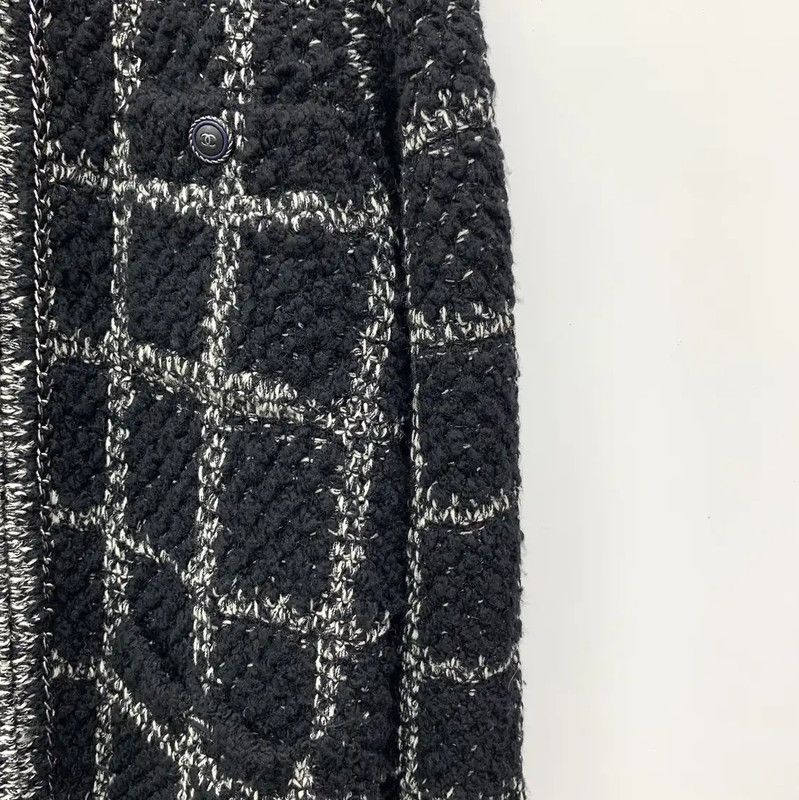 Chanel Chanel Black Wool Women's Coat 0089 Size S / US 4 / IT 40 - 4 Thumbnail