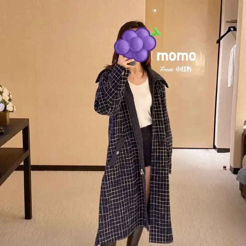 Chanel Chanel Wool Long Coat with Color Block Design 0089 Size M / US 6-8 / IT 42-44 - 6 Thumbnail