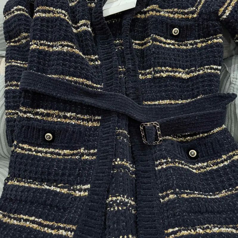Chanel Chanel Deep Blue Cashmere Women's Coat 0089 Size S / US 4 / IT 40 - 4 Thumbnail