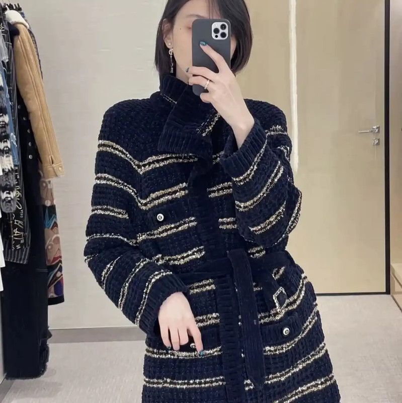 Chanel Chanel Deep Blue Cashmere Women's Coat 0089 Size S / US 4 / IT 40 - 9 Thumbnail