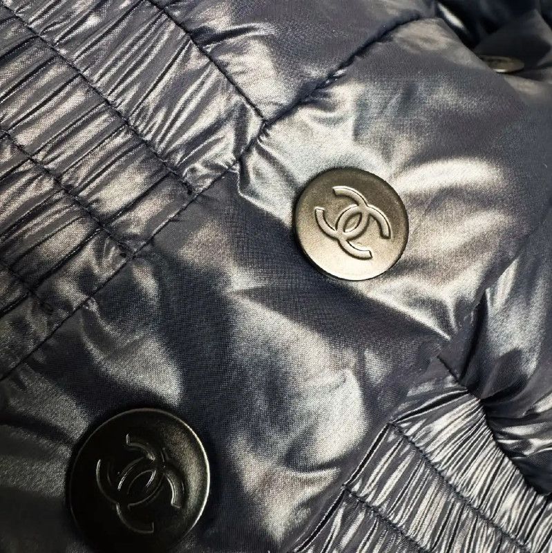 Chanel Chanel Women's Blue Puffer Jacket Size S 0089 Size S / US 4 / IT 40 - 5 Thumbnail