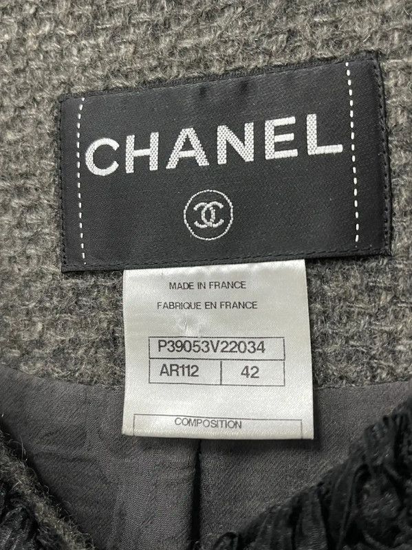Chanel Chanel Gray Cotton Women's Jacket 0089 Size ONE SIZE - 7 Thumbnail
