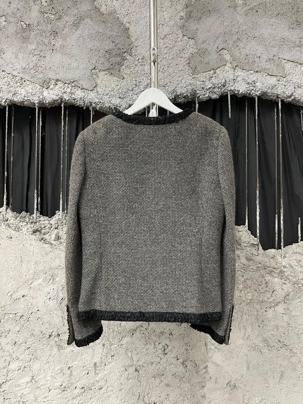 Chanel Chanel Gray Cotton Women's Jacket 0089 Size ONE SIZE - 2 Thumbnail