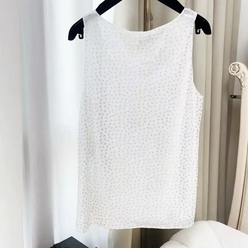 Chanel Chanel White Women's T-Shirt with Floral Print 0089 Size L / US 10 / IT 46 - 10 Thumbnail
