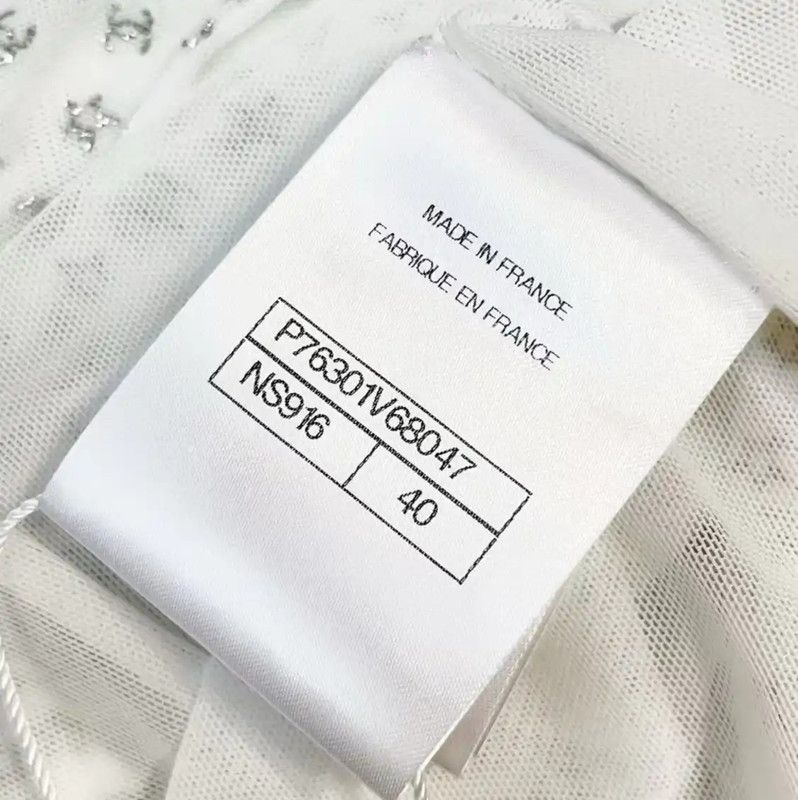 Chanel Chanel White Women's T-Shirt with Floral Print 0089 Size L / US 10 / IT 46 - 4 Thumbnail