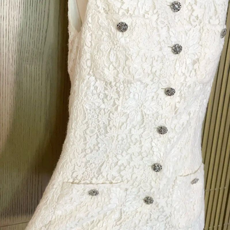 Chanel Chanel White Wool Blend Lace Sleeveless Cardigan 0089 Size S / US 4 / IT 40 - 6 Thumbnail