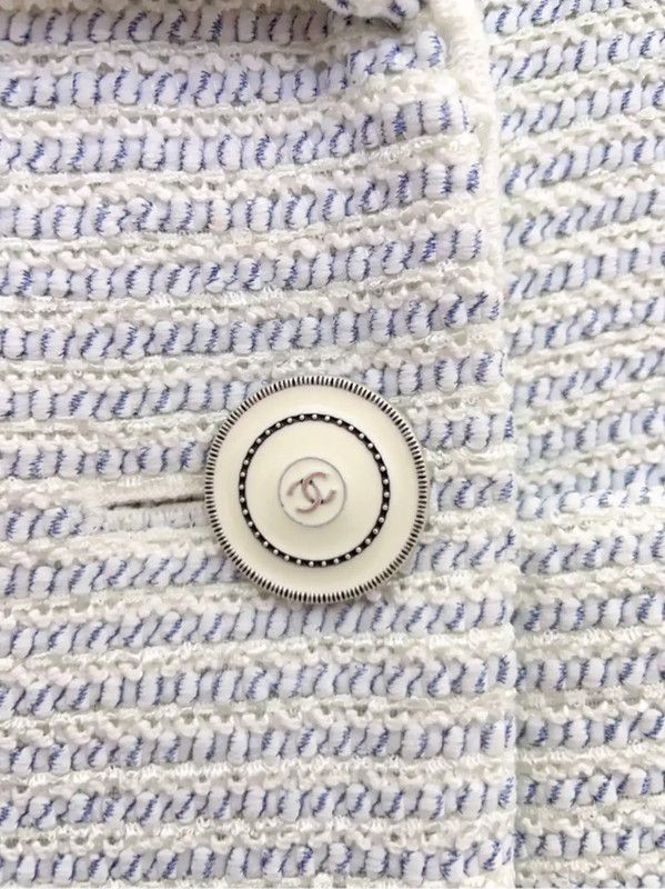 Chanel Chanel Light Blue Tweed Women's Jacket 0089 Size S / US 4 / IT 40 - 8 Thumbnail