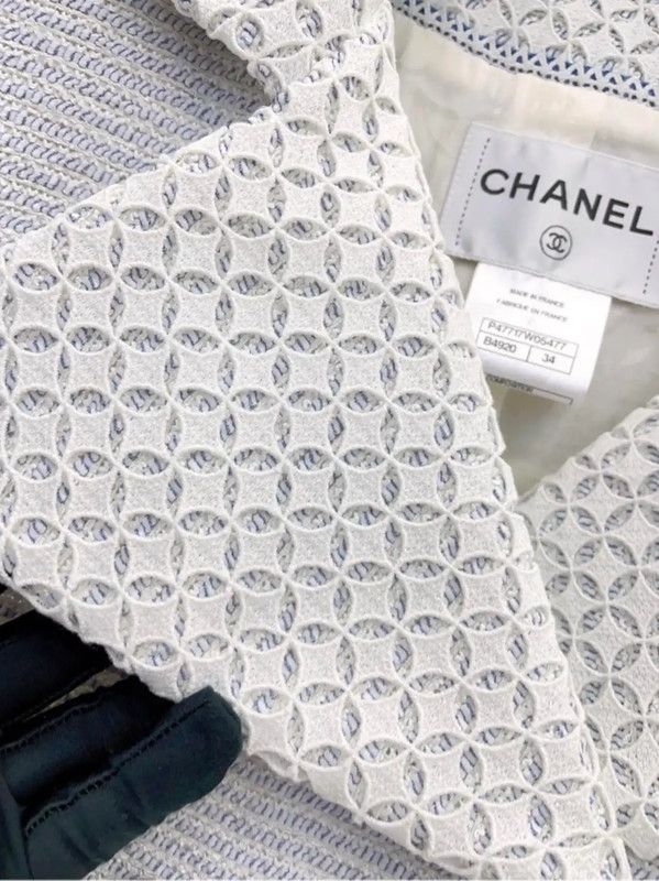 Chanel Chanel Light Blue Tweed Women's Jacket 0089 Size S / US 4 / IT 40 - 7 Thumbnail