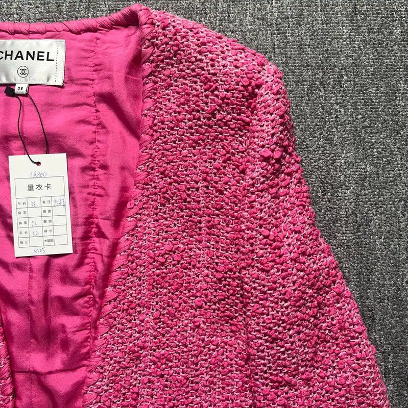 Chanel Chanel Pink Cotton Women's Jacket 0089 Size S / US 4 / IT 40 - 3 Thumbnail