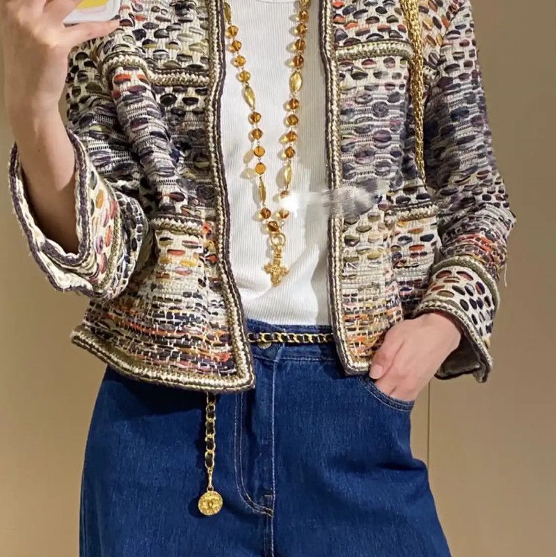 Chanel Chanel Multi-Color Cotton Women's Jacket 0089 Size XS / US 0-2 / IT 36-38 - 2 Thumbnail