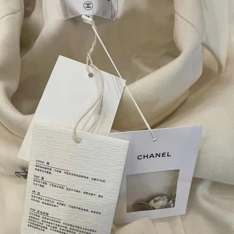 Chanel Chanel Cream Double-Breasted Women's Coat 0089 Size M / US 6-8 / IT 42-44 - 8 Thumbnail