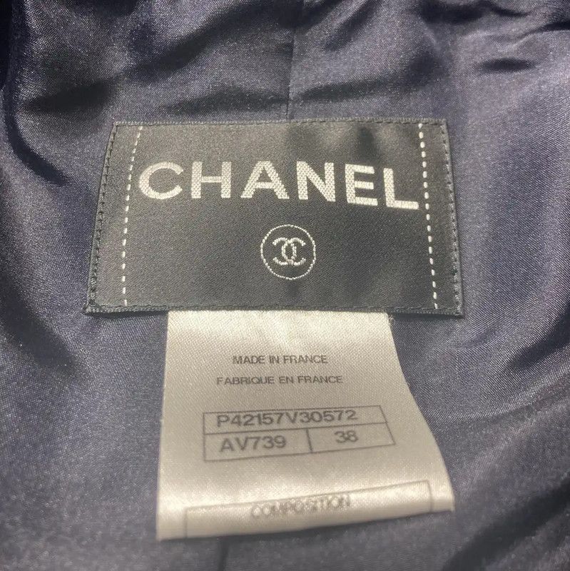 Chanel Chanel Navy Long Coat for Women 0089 Size S / US 4 / IT 40 - 3 Thumbnail