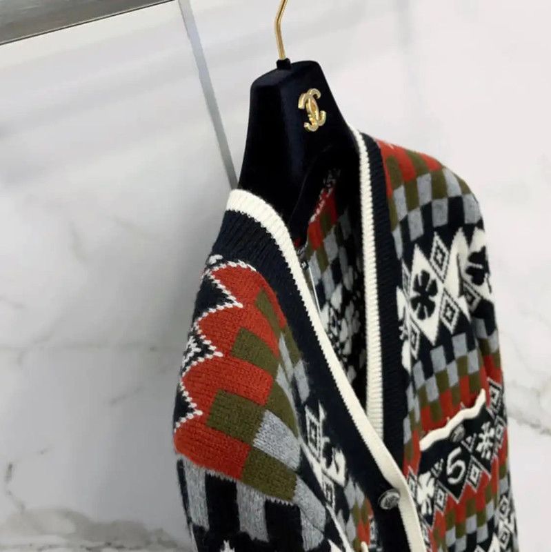Chanel Chanel Color Block Cashmere Cardigan 0089 Size S / US 4 / IT 40 - 7 Thumbnail