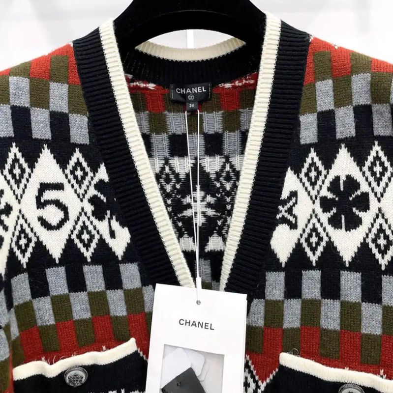 Chanel Chanel Color Block Cashmere Cardigan 0089 Size S / US 4 / IT 40 - 3 Thumbnail