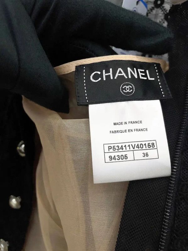 Chanel Chanel Black Cotton Long Sleeve Dress 0089 Size S / US 4 / IT 40 - 7 Thumbnail