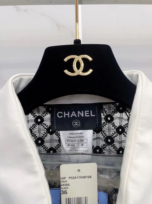 Chanel Chanel Black Cotton Long Sleeve Dress 0089 Size S / US 4 / IT 40 - 3 Thumbnail