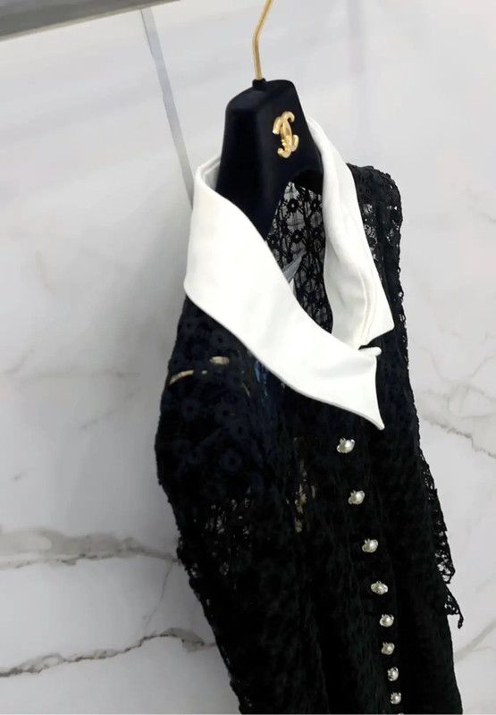 Chanel Chanel Black Cotton Long Sleeve Dress 0089 Size S / US 4 / IT 40 - 6 Thumbnail