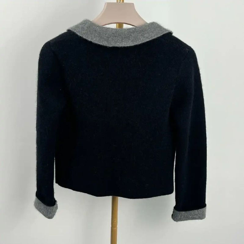Chanel Chanel Black Polyester Women's Cardigan 0089 Size XS / US 0-2 / IT 36-38 - 2 Thumbnail