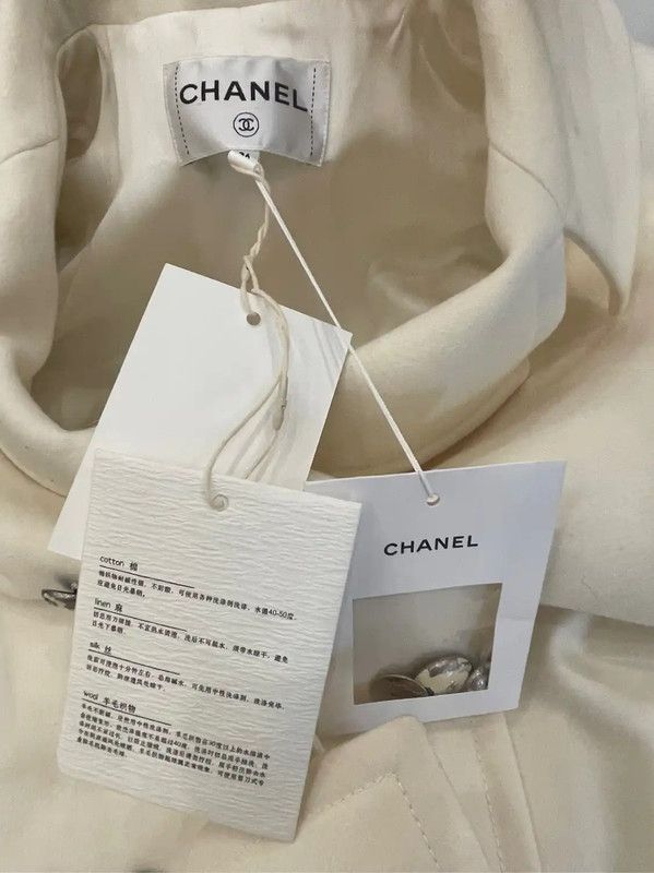 Chanel Chanel Women's Cream Long Coat 0089 Size M / US 6-8 / IT 42-44 - 8 Thumbnail