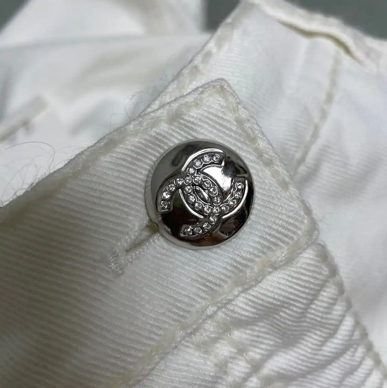 Chanel Chanel White Denim Women's Pants 0089 Size 23" - 8 Thumbnail