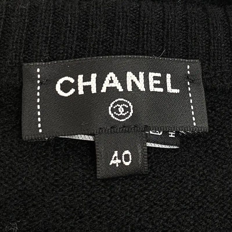 Chanel Chanel Black Cashmere Cardigan with Floral Design 0089 Size M / US 6-8 / IT 42-44 - 6 Thumbnail