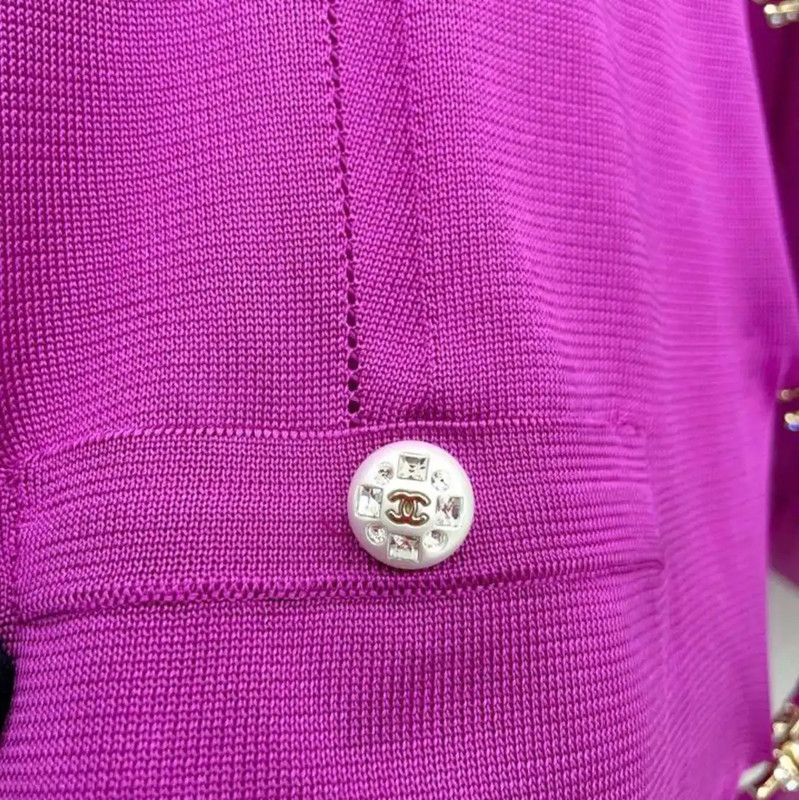 Chanel Chanel Purple Silk Long Sleeve Cardigan 0089 Size M / US 6-8 / IT 42-44 - 7 Thumbnail