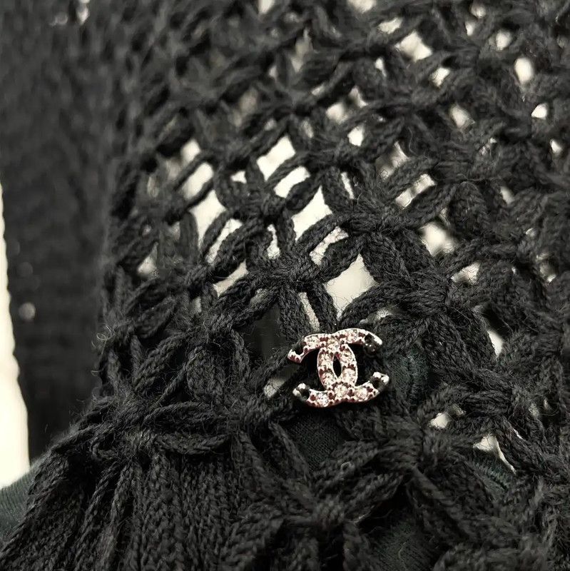 Chanel Chanel Black Wool Women's Midi Dress 0089 Size S / US 4 / IT 40 - 8 Thumbnail