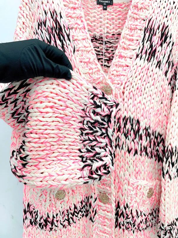 Chanel Chanel Pink Knit Women's Jacket 0089 Size M / US 6-8 / IT 42-44 - 7 Thumbnail