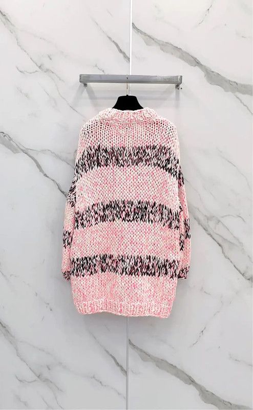 Chanel Chanel Pink Knit Women's Jacket 0089 Size M / US 6-8 / IT 42-44 - 2 Thumbnail