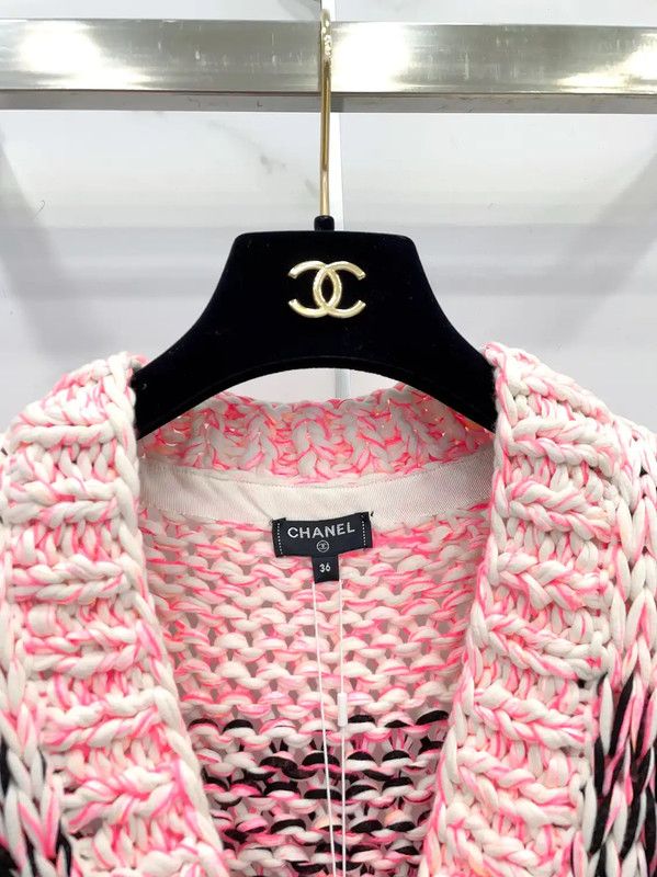 Chanel Chanel Pink Knit Women's Jacket 0089 Size M / US 6-8 / IT 42-44 - 3 Thumbnail