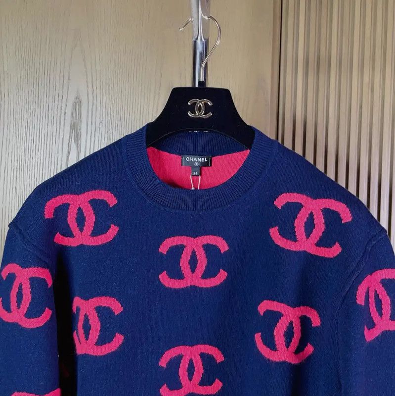 Chanel Chanel Blue Cashmere Women’s Long Sleeve Sweater 0089 Size S / US 4 / IT 40 - 3 Thumbnail