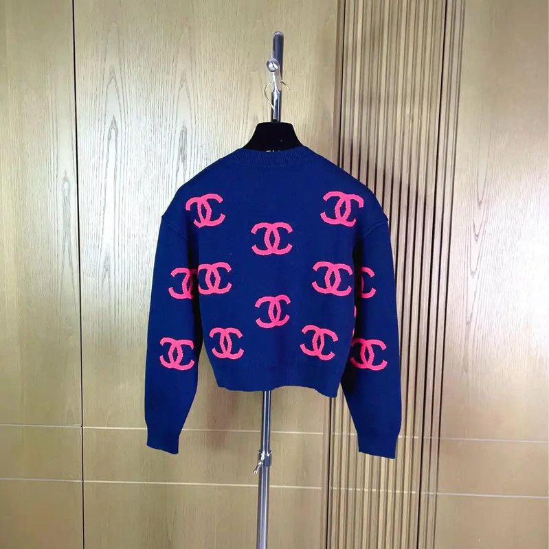 Chanel Chanel Blue Cashmere Women’s Long Sleeve Sweater 0089 Size S / US 4 / IT 40 - 2 Thumbnail