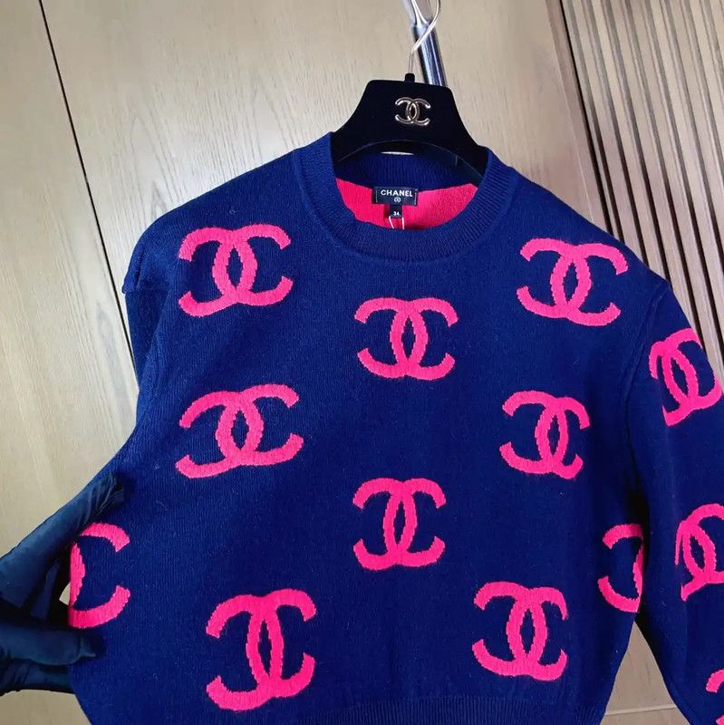 Chanel Chanel Blue Cashmere Women’s Long Sleeve Sweater 0089 Size S / US 4 / IT 40 - 6 Thumbnail
