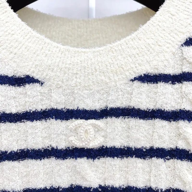 Chanel Chanel Striped Wool Blend Short Sleeve Dress 0089 Size S / US 4 / IT 40 - 7 Thumbnail