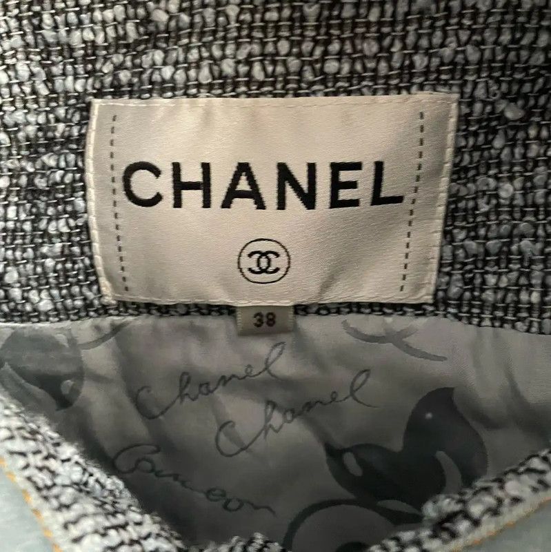 Chanel Chanel Gray Cotton Blend Women's Jacket 0089 Size S / US 4 / IT 40 - 3 Thumbnail