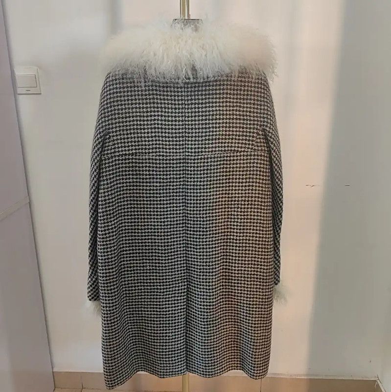 Chanel Chanel Black Wool Logo Plaid Mid-Length Coat 0089 Size M / US 6-8 / IT 42-44 - 10 Thumbnail