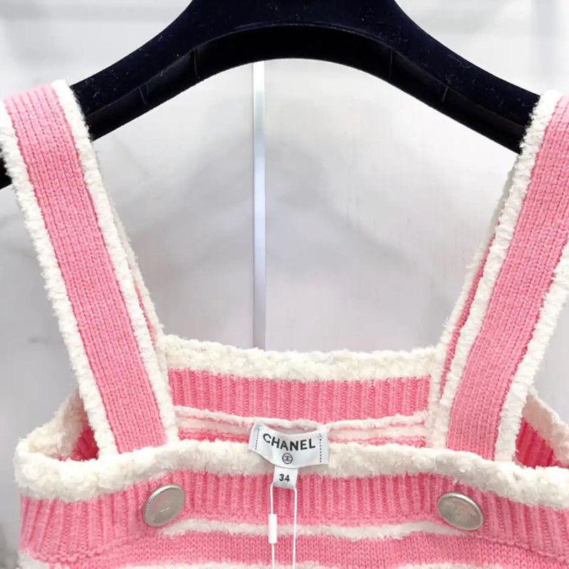 Chanel Chanel Pink Striped Wool Blend Dress 0089 Size S / US 4 / IT 40 - 5 Thumbnail