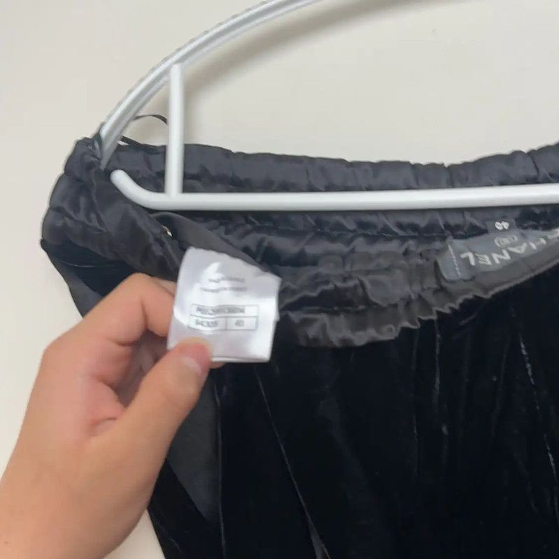 Chanel Chanel Black Silk Women's Casual Pants 0089 Size 23" - 4 Thumbnail
