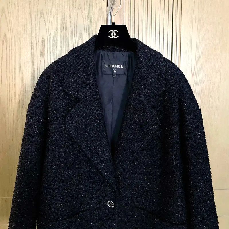 Chanel Chanel Black Cotton Blend Tweed Jacket 0089 Size S / US 4 / IT 40 - 3 Thumbnail