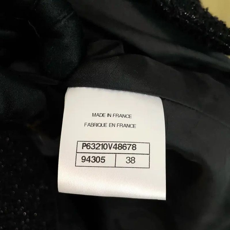 Chanel Chanel Black Cotton Blend Tweed Jacket 0089 Size S / US 4 / IT 40 - 9 Thumbnail