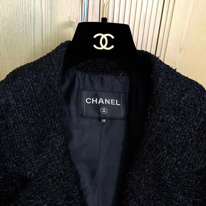 Chanel Chanel Black Cotton Blend Tweed Jacket 0089 Size S / US 4 / IT 40 - 8 Thumbnail